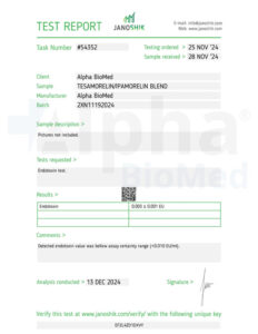 2X Blend Tesamorelin (5mg) : Ipamorelin (5mg) - Endotoxin Report - Yourpeptidebrand.com