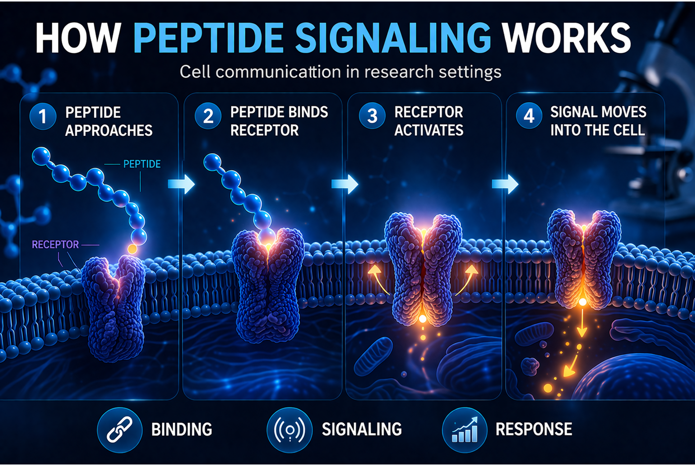 Peptide signaling overview in research settings