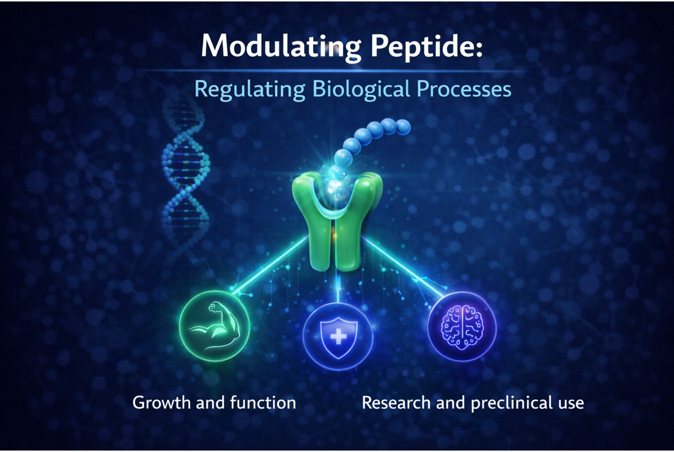 Therapeutic peptides target specific biological pathways in research and preclinical studies.